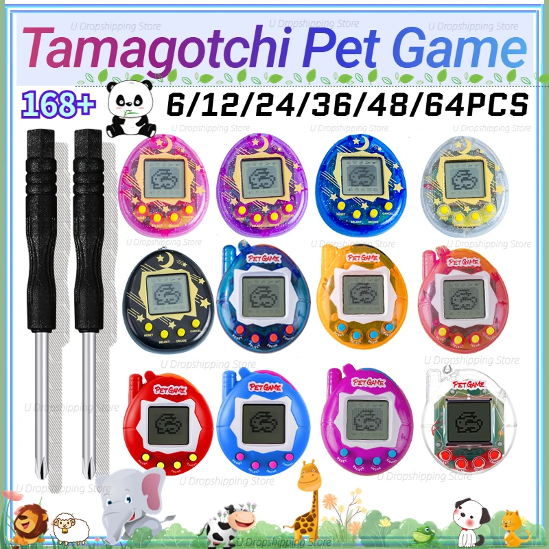 Tamagotchi Electronic Pet Virtual - 64-6 SZT. Wirtualny Zwierzak na Breloczku